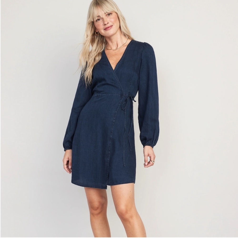 Old Navy Chambray Wrap Dress